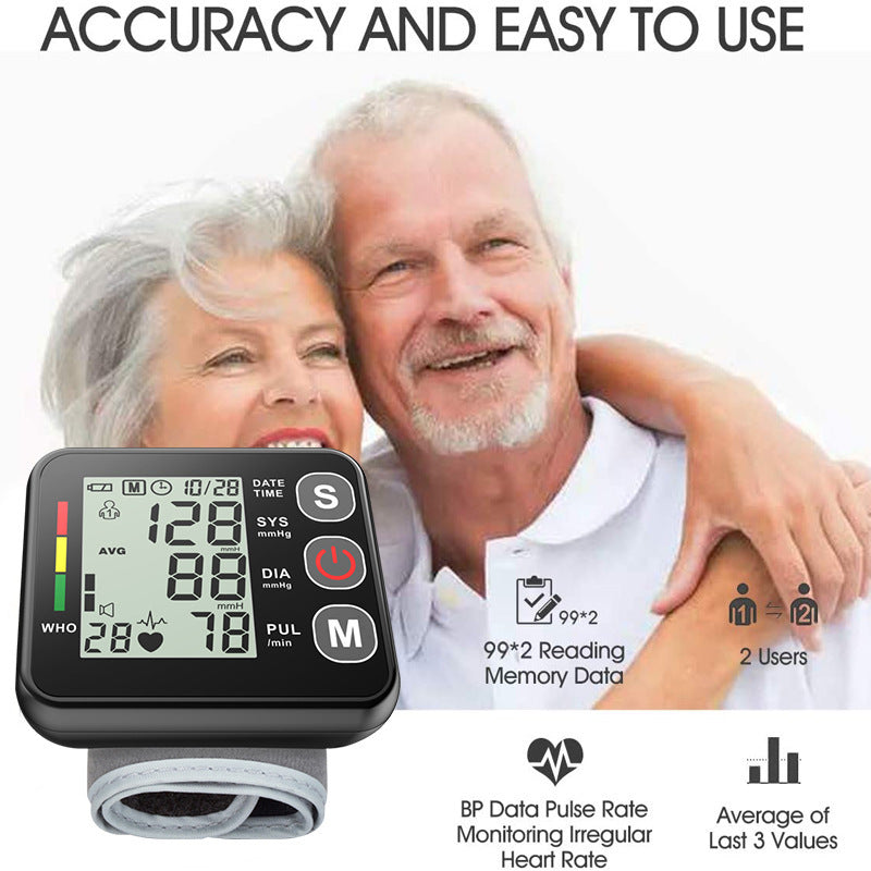 Compact Wrist Blood Pressure Monitor – Adjustable Cuff