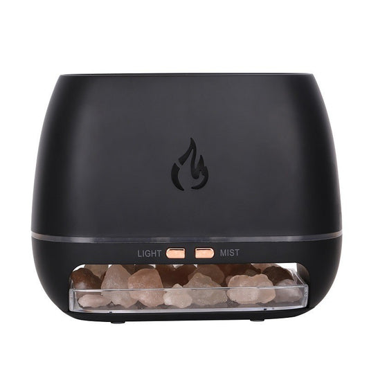 Black Himalayan Salt Flame Diffuser | 250ml Humidifier & Light